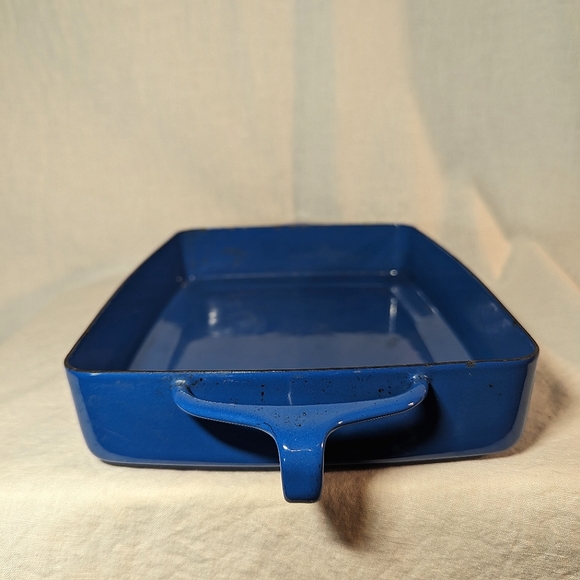 VTG Dansk Kobenstyle Small Rectangle Blue Enamel Bakeware Casserole Pan MCM - Picture 3 of 12